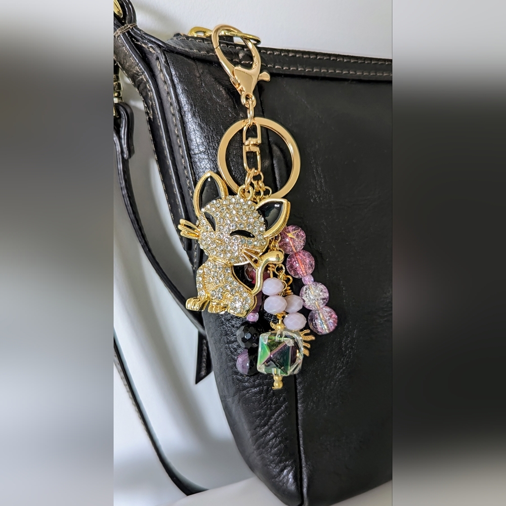 Bag Charm/Keychain, Hand Beaded